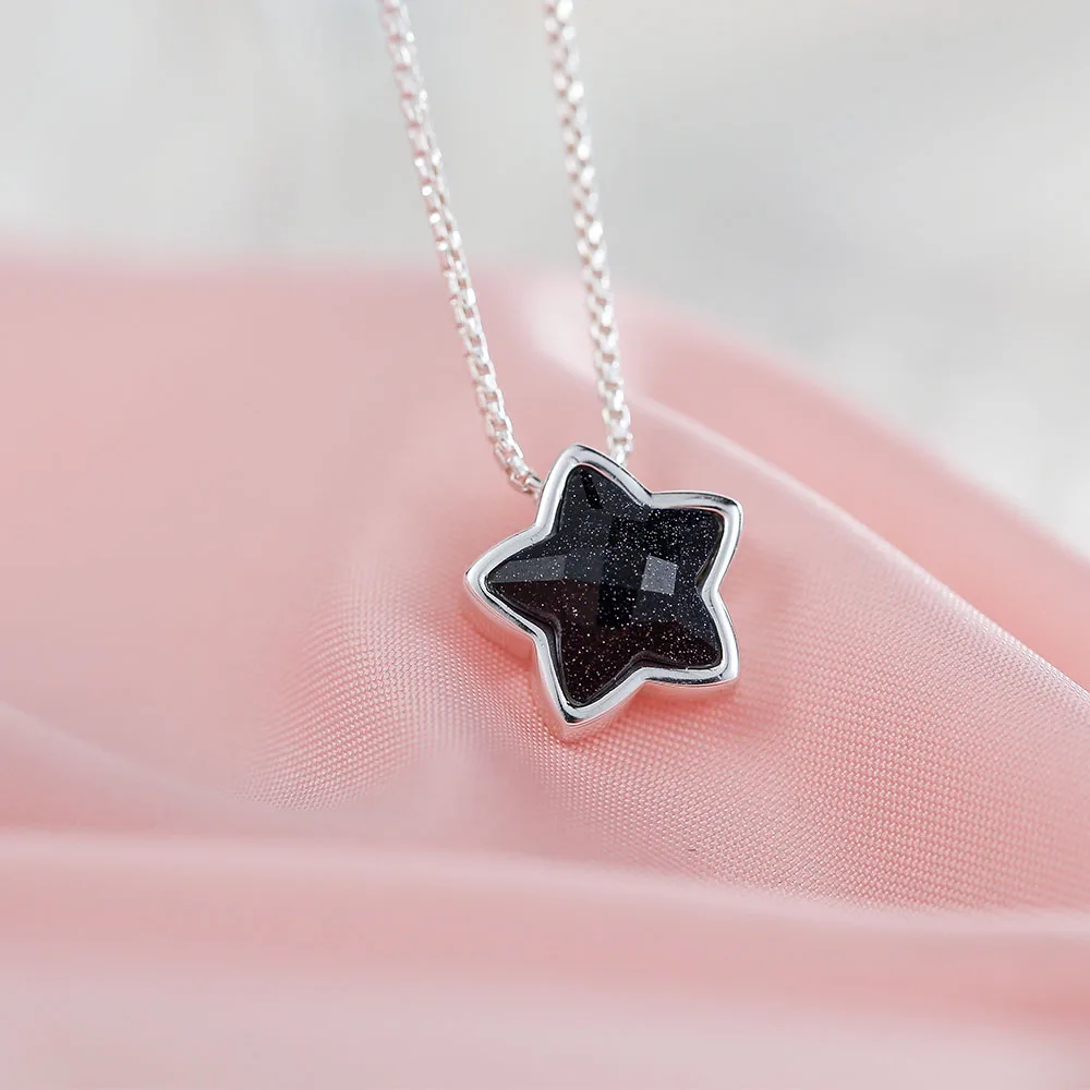 

SSA SILVERAGE 2021 New 925 Sterling Silver Star Long Necklaces Pendants for Women Fine Jewelry Vintage 925 Silver Maxi