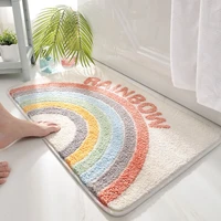 rainbow custom ins style design soft bath mat water absorbing non slip doormat bedroom bathroom rug entrance machine wash carpet