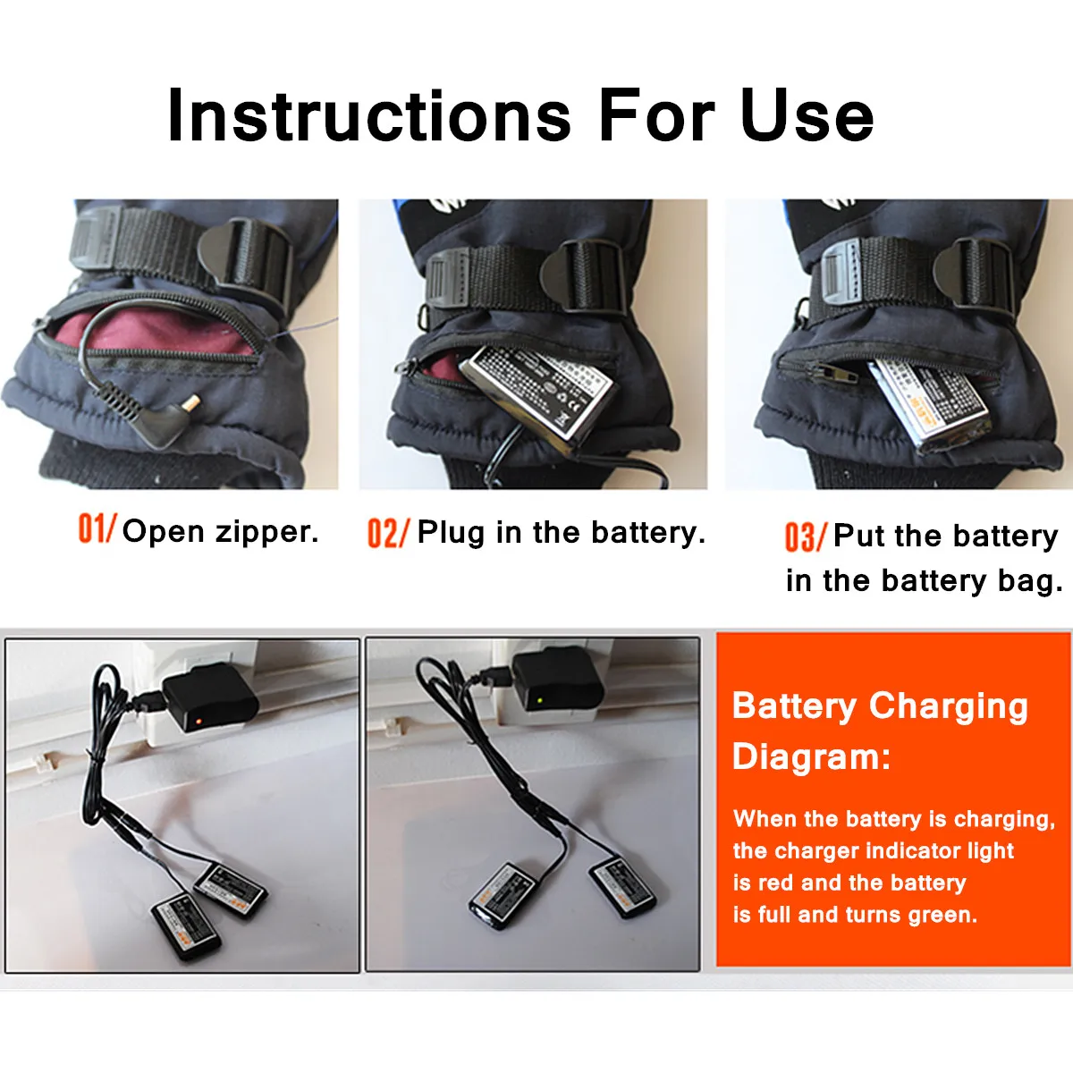 

1 Pair Electric Heated Gloves Winter Thermal USB Hand Warmer Touch Screen Winter Warmer Waterproof For Motorcycle Skiing Gloves