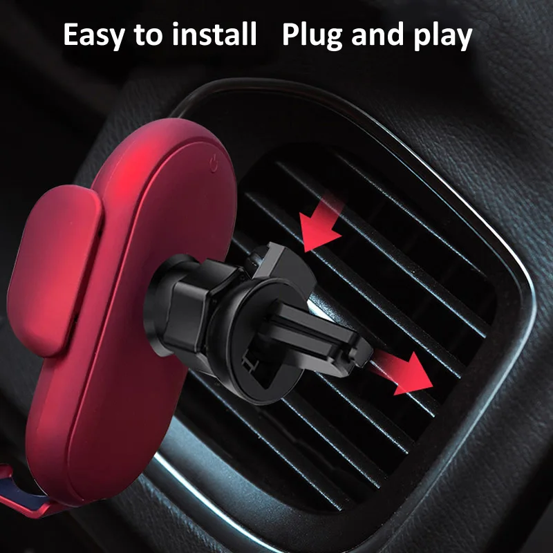 hkxa wireless charger car phone holder qi induction smart sensor fast charging stand mount for samsung s10 note 10 iphone 11 10w free global shipping