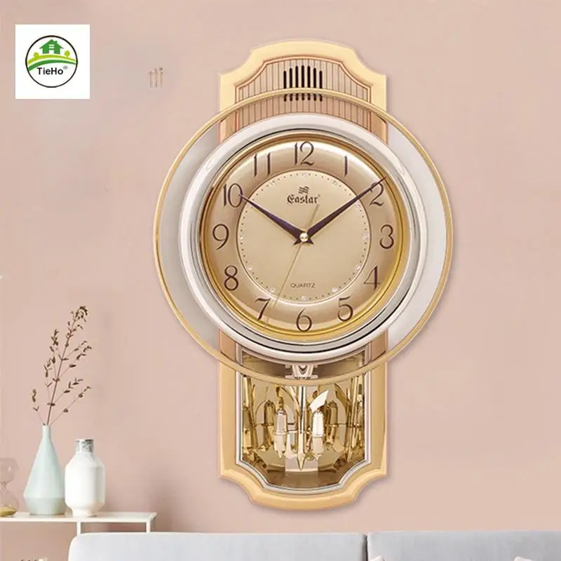 ABS Plastic Wall Clock with Hourly Chiming Function Living Room  Decoration Modern Design Silent Quartz Clock Swing Clock