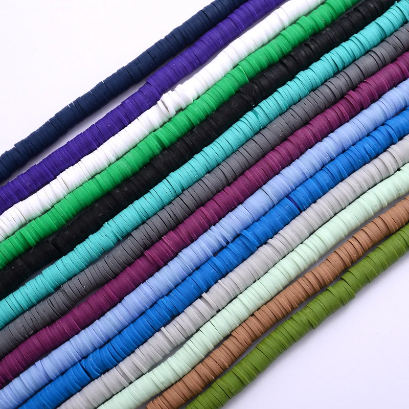 

6mm 14colors Flat Round Handmade Polymer Clay Beads Spacer Loose Chip Disk Beads For Jewelry Making Diy Handmade Accessories