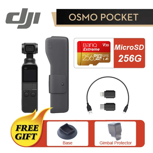 DJI Osmo карман 3-осевая стабилизированная ручной Камера с 4K 60fps видео Механическая стабилизация интеллигентая(ый) съемки - Цвет: 256G Micro SD Set