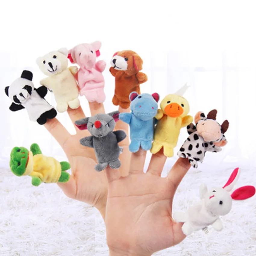 

5/10PCS Animal Finger Puppet Plush Toys Puppets Hand Dolls Cute Cartoon Animal Doll Child Baby Favor Dolls Kids Toys