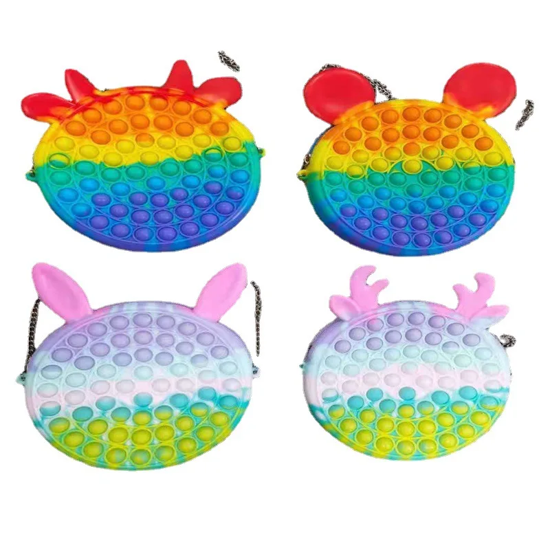 

Candy Rainbow Colors Fidget Toy Cute Backpack Simple Dimple Anti Stress Stress Relief Antistress Board Autism Anxiety Kids Toy