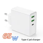 Внешний адаптер питания 65 Вт, быстрое настенное зарядное устройство с 1 портом PD60W QC3.0, зарядное устройство с 2 портами USB для iPhoneXiaomiSamsung для ноутбуков
