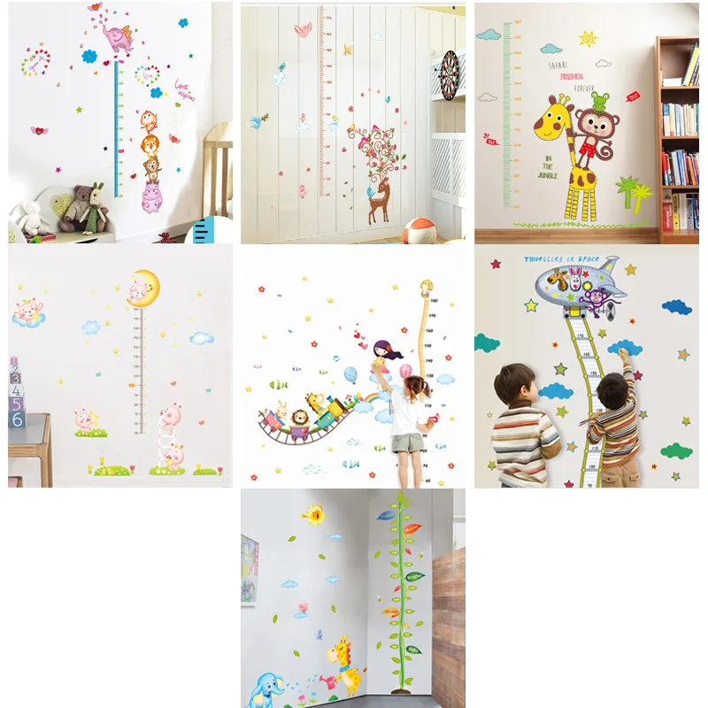 Child Height Growth Charts Wall Sticker Measuring Spacecraft Decals Self-adhesive Decor Art for Kids Room | Дом и сад
