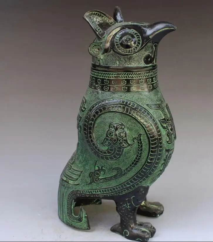 Бесплатная доставка античная старинная китайская Бронзовая посуда чайник для