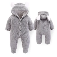 cute newborn infant hooded jumpsuit jacket outerwear baby boy girls winter new thicken coat toddler cotton warm romper