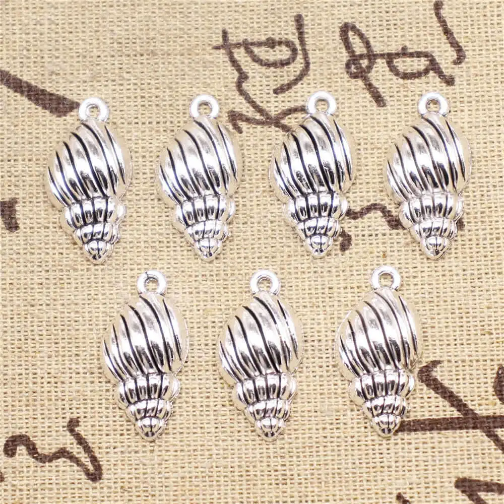 

Necklac For Woman 25x13mm Conch Charms Antique Silver Color 10pcs