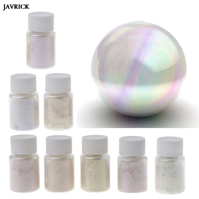 8 шт. цветной перламутровый пигмент Aurora полимерный слюда поляризационный