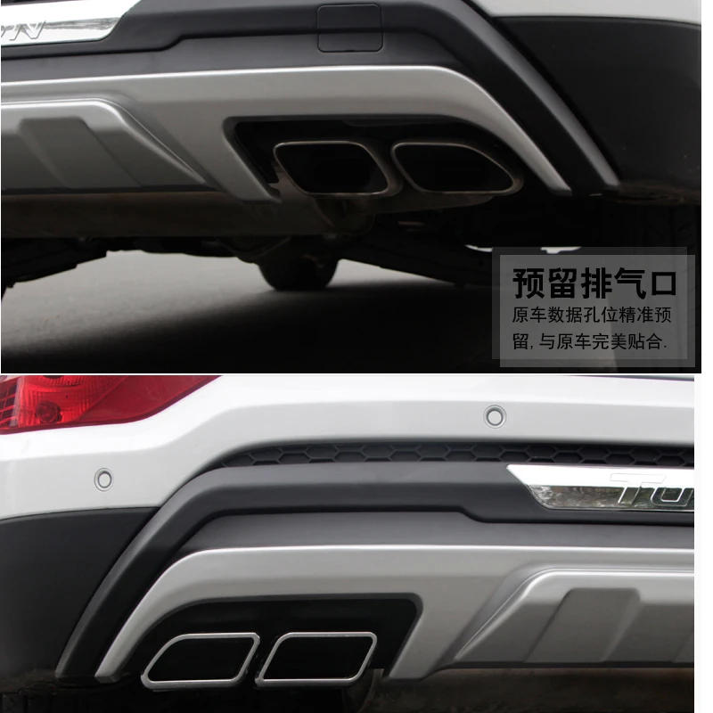 Free shipping,High Quality ABS Car styling Plastic Front+Rear Bumper Guard Protector For Hyundai Tucson- Car-styling