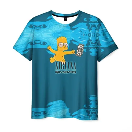 Мужская футболка 3D Nirvana &amp Simpson | Футболки