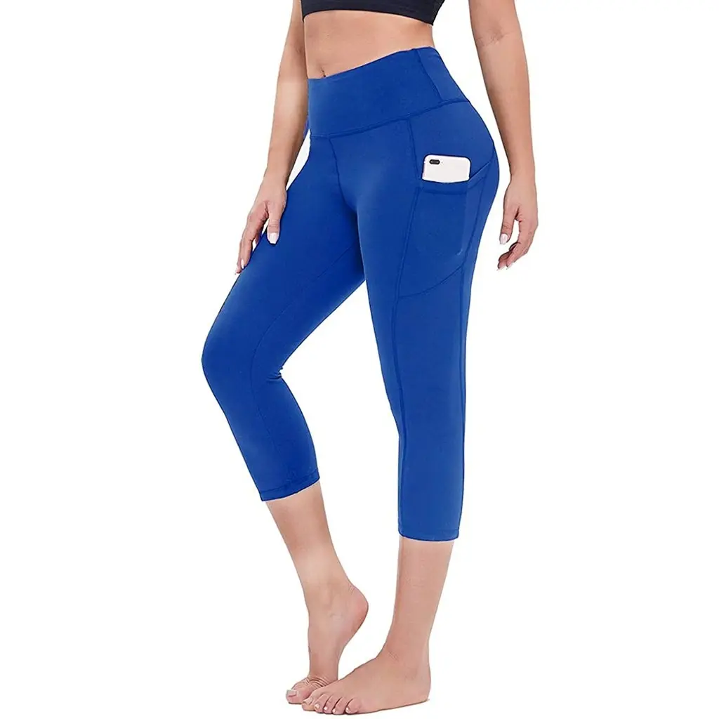 

New Women's Stretch Yoga Leggings Fitness Running Gym Sports Pockets Active Pants High Waist Running Fitness Girl Tights F