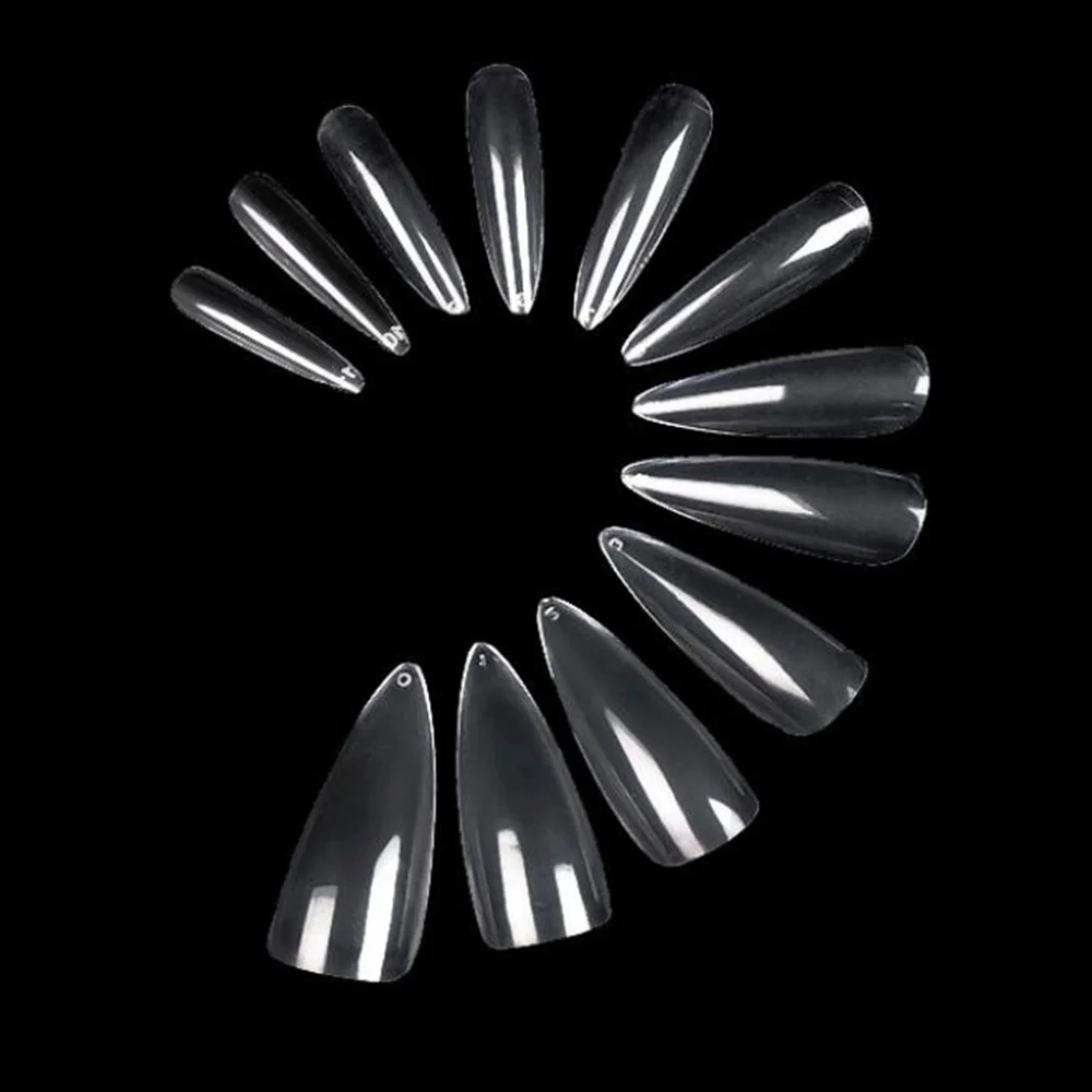 

600pcs Transparent Artificial Nail Tips Seamless Nail Patches Nail Decals Manicure Tools