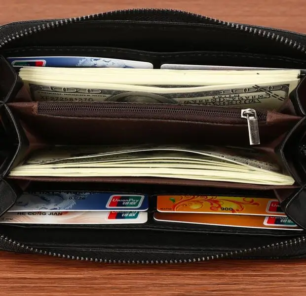 

HOT 2021 Men's Wallet Rivets/Skull/Beard Decoration Purse Female Bag Mini Black Leather Handbag Free Shipping