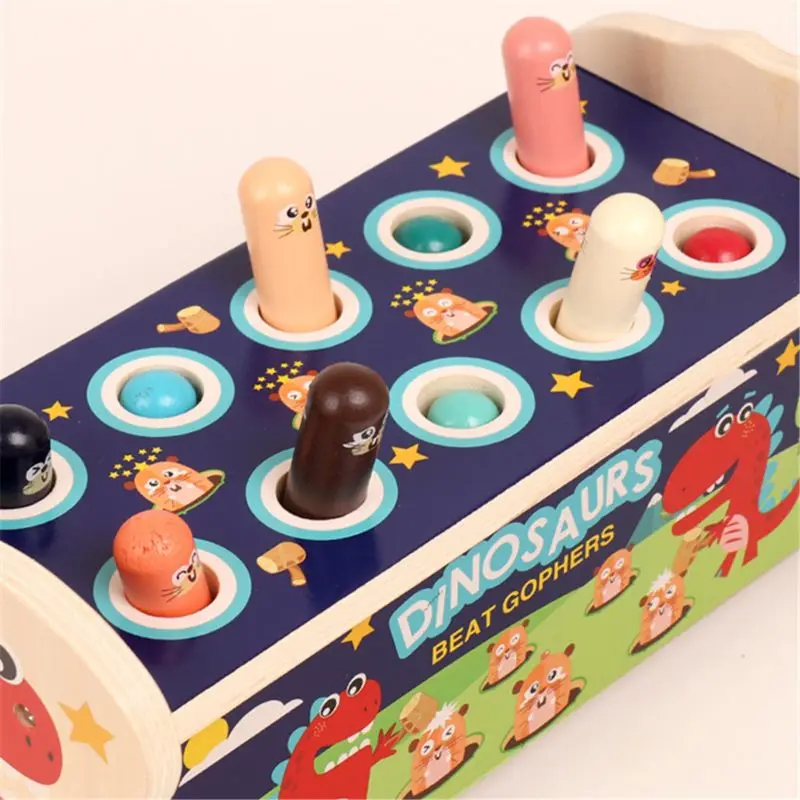 

Wood Whac A Mole Dinosaur Pattern Baby Toy For Boy Girl 1 2 3 4 5 6 7 8 Years Old