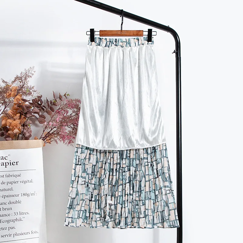 Юбка женская шифоновая плиссированная средней длины с высокой талией и