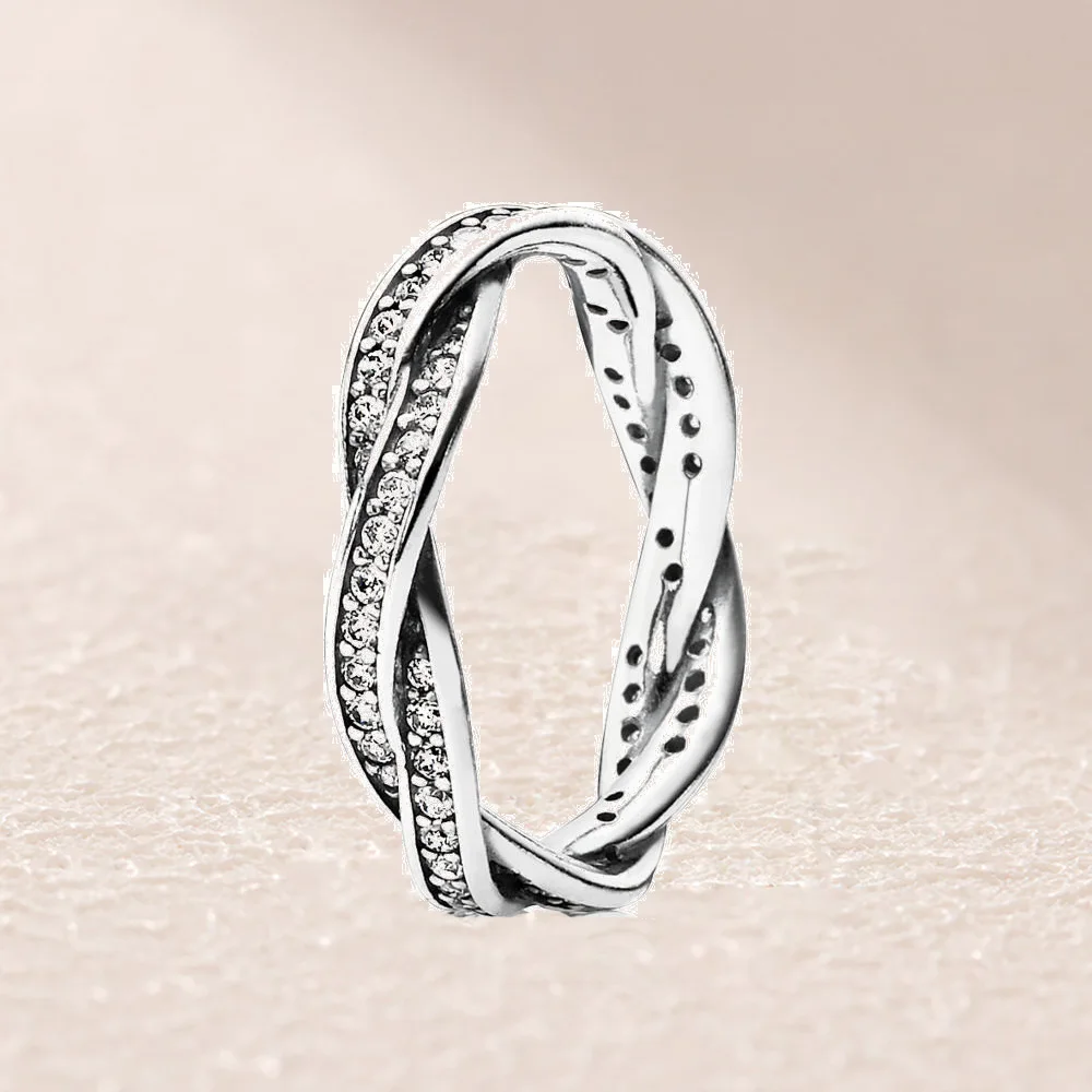 

190892CZ LOVE ETERNAL BRAIDED PAVE ZIRCONIA RING