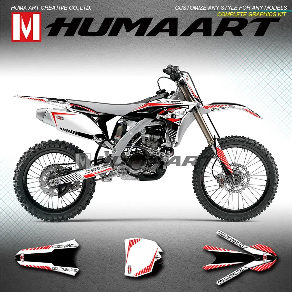 HUMAART MX Graphics PVC Виниловые наклейки Полный комплект обмотки для YZF250 YZ250F YZF 250 2010 2011 2012