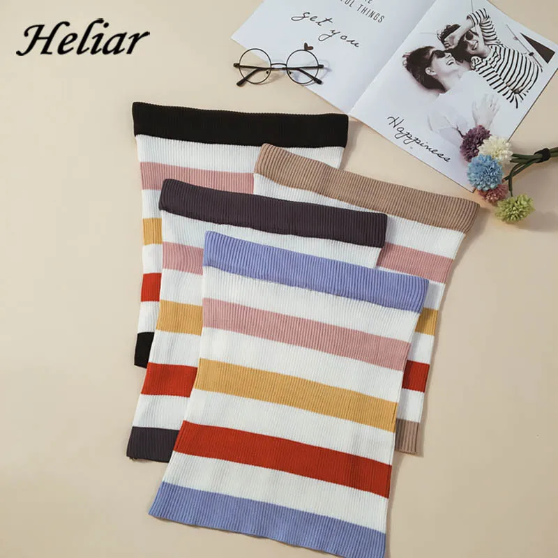 Женский трикотажный топ без рукавов HELIAR укороченный в полоску сексуальный лето