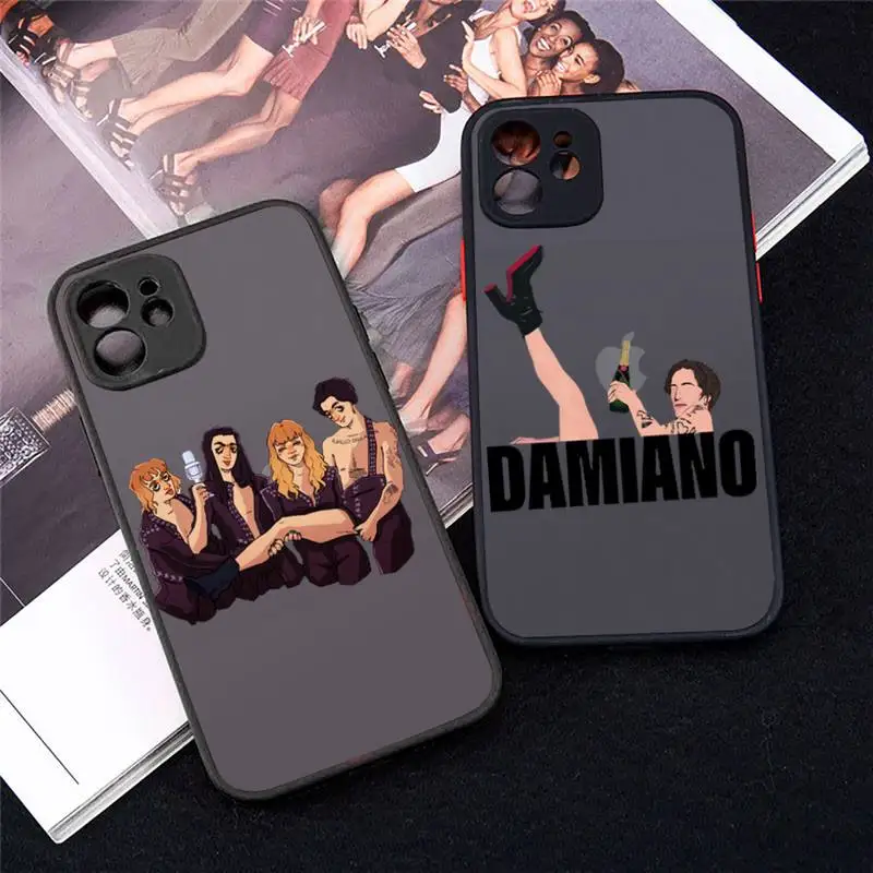 

Maneskin Damiano David Phone Case For iPhone 12 11 Mini Pro XR XS Max 7 8 Plus X Matte transparent cover