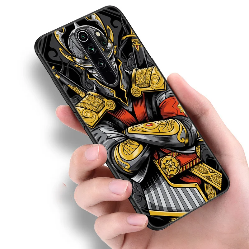 Japanese Samurai Silicone Phone Case For Xiaomi Redmi Note 11 10 9 8 Pro 11T 10T 10S 9S 8T 9 9A 9C 9T Black Soft Cover Coque