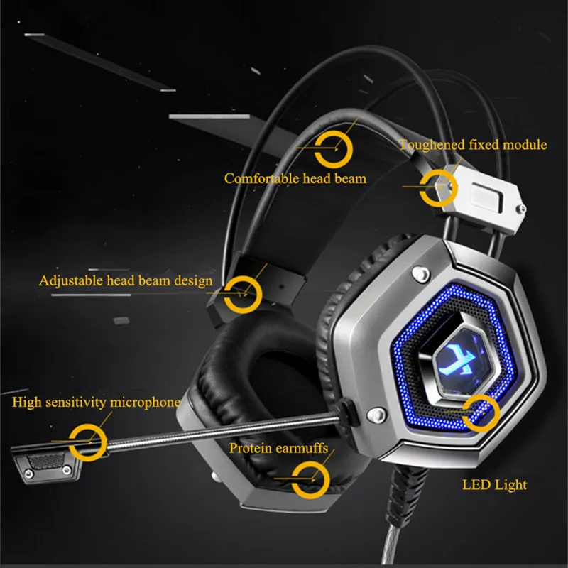 Pro USB стерео игровые наушники гарнитура для компьютера бас XIBERIA X13 Накладные ПК