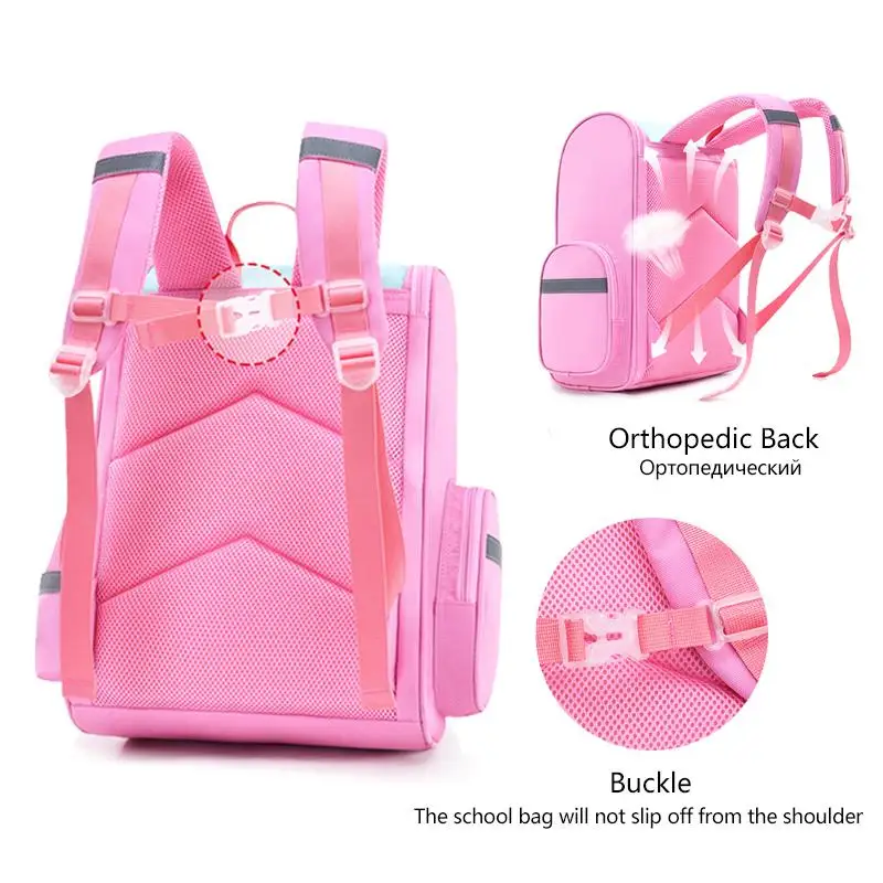 

SUN EIGHT Orthopedic School Bags Girls Backpack Rainbow Children Bags Backpacks