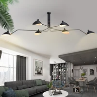 modern design swing long arm chandelier adjustable ceiling chandelier loft gloss living room bedroom black lamp