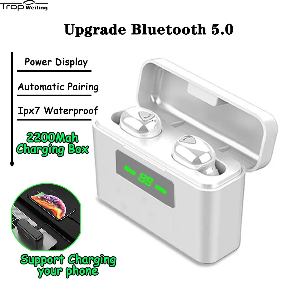 Tws Bluetooth спортивные наушники настоящие беспроводные 3D стерео гарнитура игровая