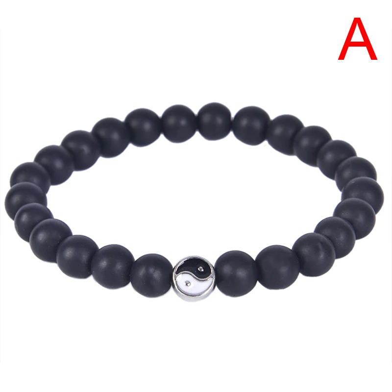 1 шт. Для мужчин женщин натуральный бусины камень Тай Цзи Инь бисерный браслет