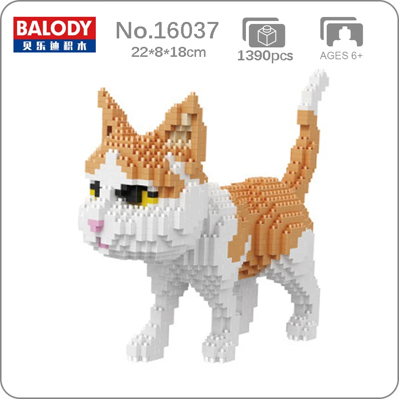 

Balody 16037 Persian Cat Animal Pet Yellow Kitten 3D Model Building Blocks Set Mini Diamond Bricks Toy for Boys Children Gifts