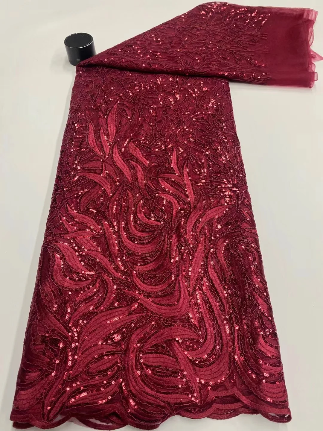 

12 colors (5yards/pc) Beautiful embroidered African French net lace fabric with sequins newest tulle lace for party dress FJY372