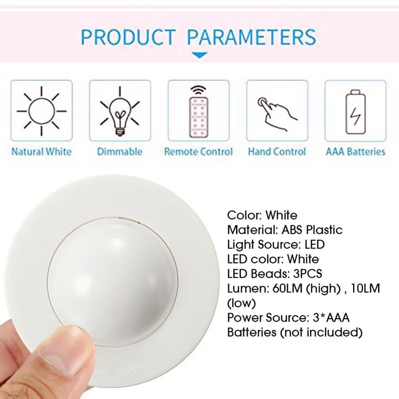 cabinet light wireless dimmable touch sensor dual color led night lamps battery power remote control suitable for kitchen stair free global shipping