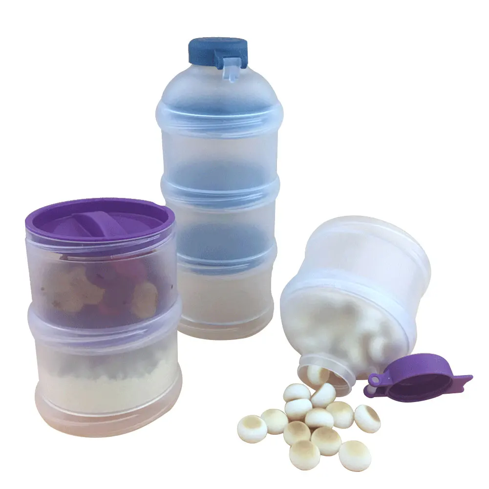 

Портативный дозатор для молока и порошка, контейнер для пищевых продуктов, коробки для кормления для детей, малышей, 3 ячейки, коробка для хр...