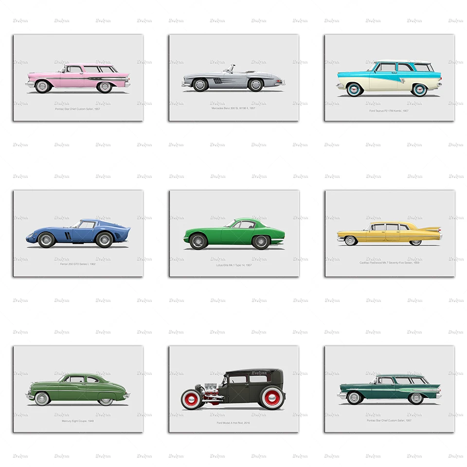 

Retro Classic Sports Car Poster The Car Home Decor Prints Wall Art Canvas Sports Car Living Room Decoration Car Lovers Gift