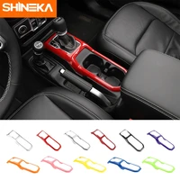 shineka interior mouldings for jeep jl car gear shift panel deceration abs stickers accessories for jeep wrangler jl 2018 2020
