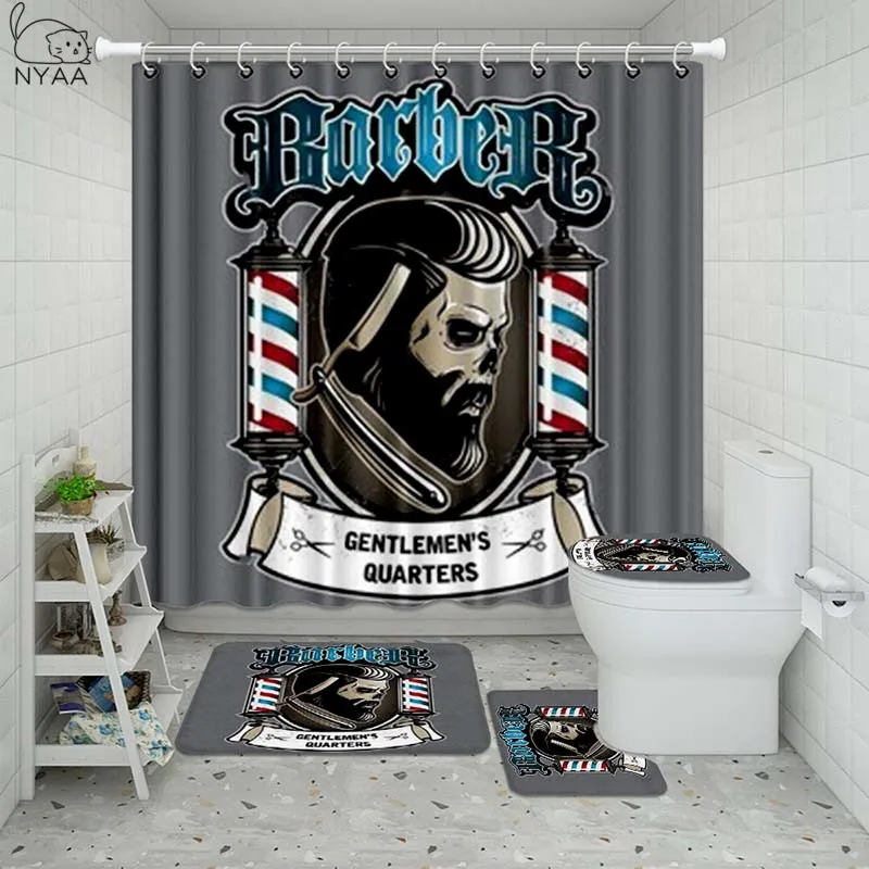 Водонепроницаемая душевая занавеска Vixm в стиле ретро для парикмахерской набор