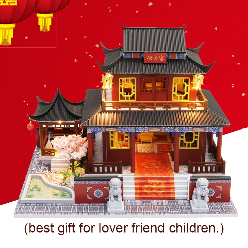 

DIY-KIT Kids Toys Doll House Furniture Assemble Wooden Miniature Dollhouse Diy Dollhouse Christmas Gift Toys For Children M909