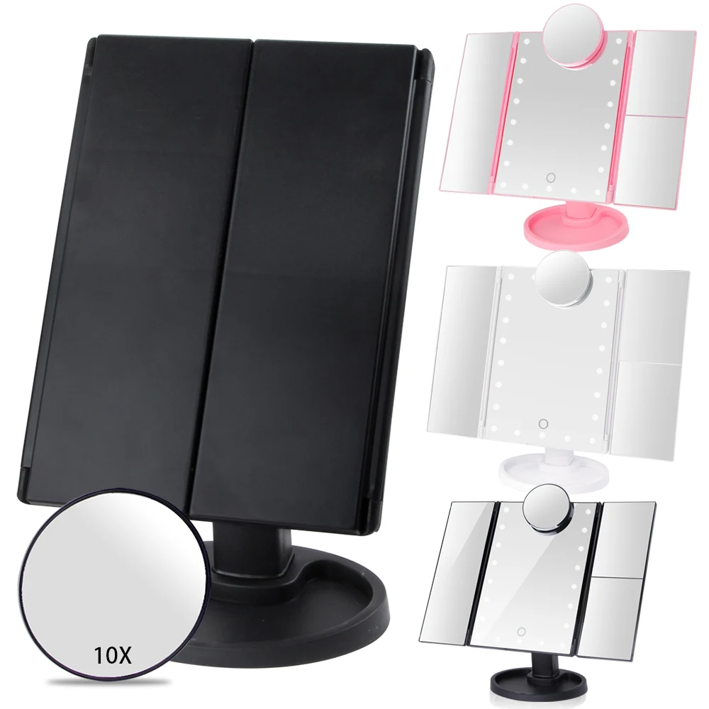 Макияж зеркало светодиодный светильник ed сенсорный экран 22 туалетное Настольный