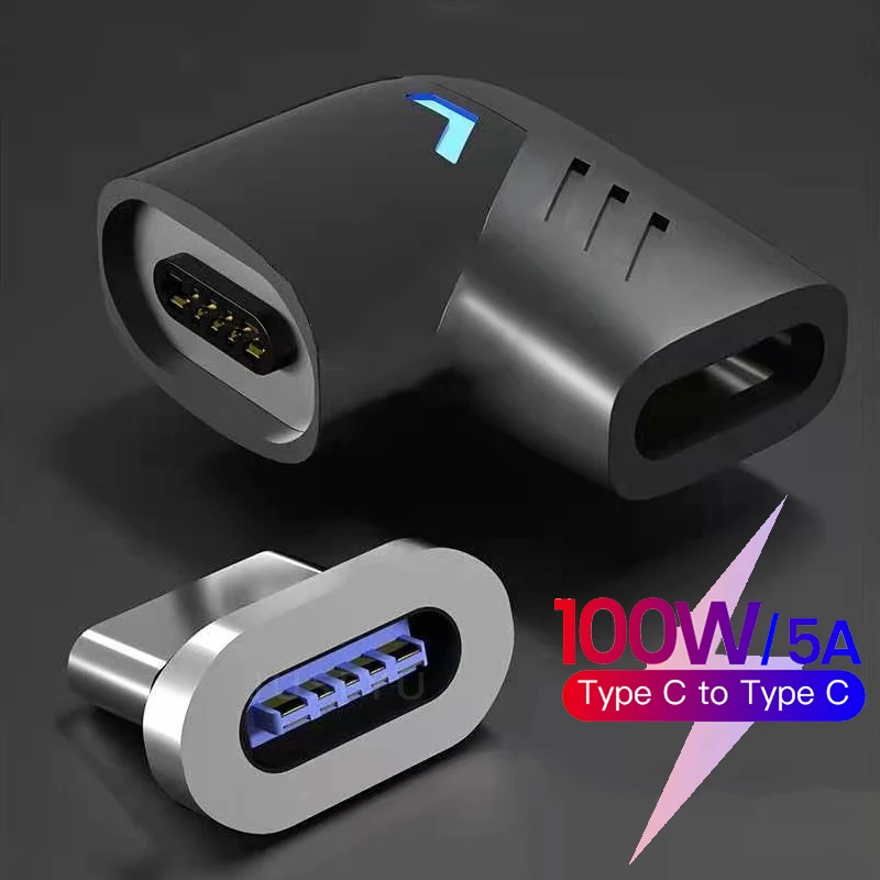 

Magnetic Cable Adapter 100W USB Type C Cable Converter 90 Degree Elbow Magnet Plug For iPhone 11 12 Pro Max Xiaomi 11 Huawei P40