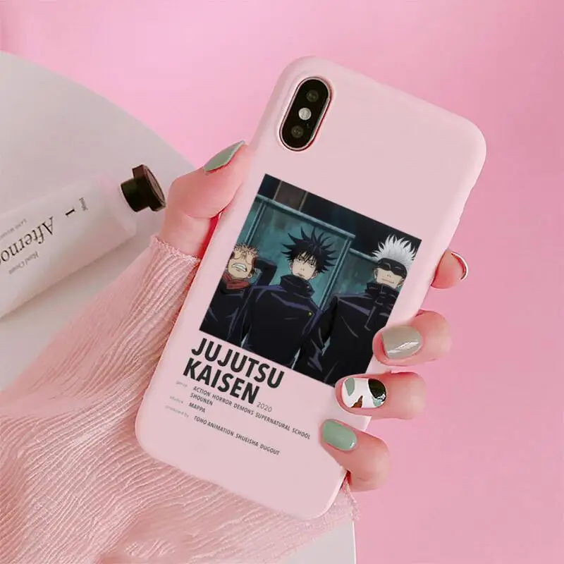 

Jujutsu Kaisen Japan anime Phone Case Candy Color for iPhone 6 7 8 11 12 s mini pro X XS XR MAX Plus