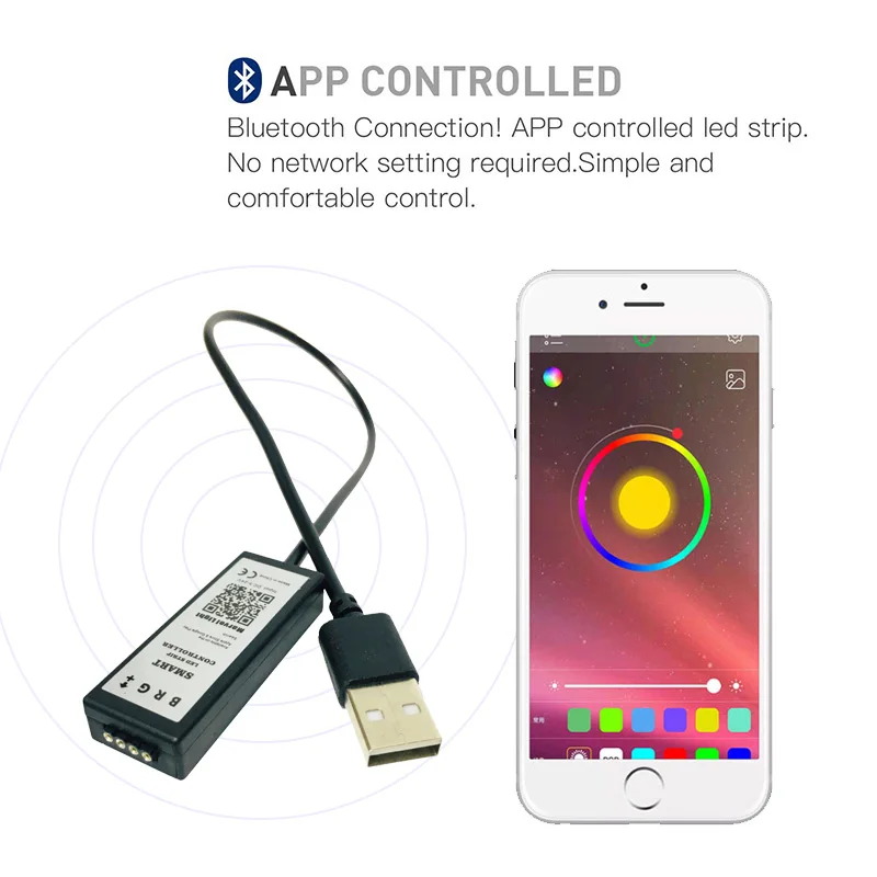 Светодиодная лента USB Miusc ТВ Подсветка Смарт-приложение ручной 3 клавиши