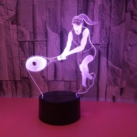play tennis sports pattern 3d touch night light usb charge 7 color auto changing desk lamp shop bar bedroom gift decor lights
