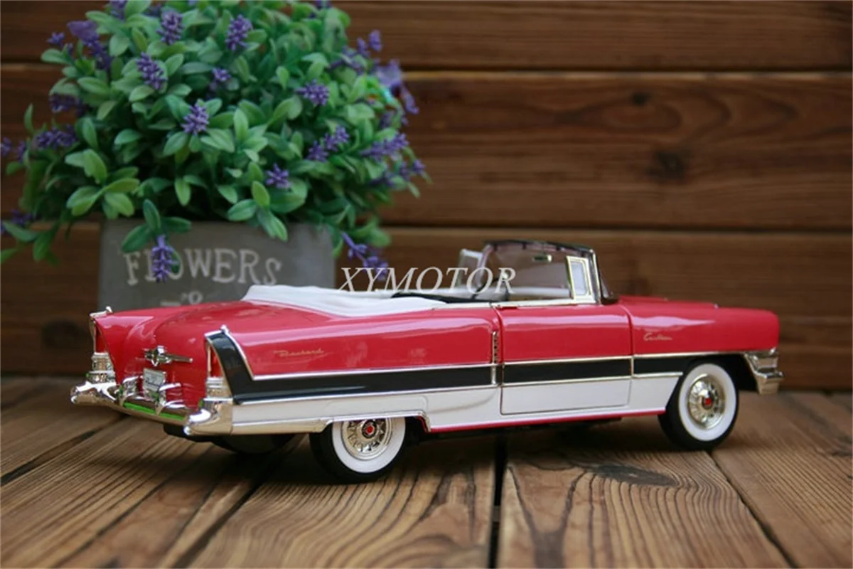 1/18 For 1955 PACKARD CARIBBEAN Road Signature Metal Diecast Model Car Toys Gift Red/Black Display Collection Black/Red images - 6