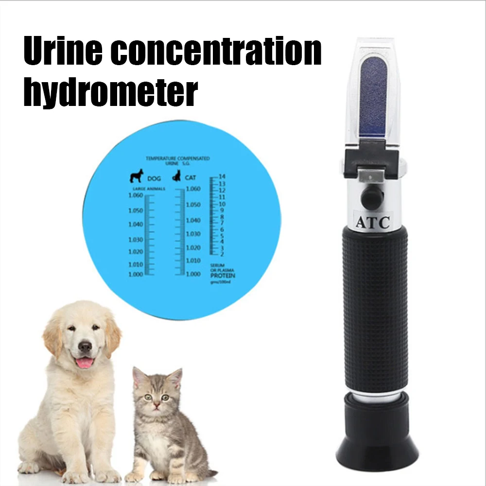 

Pet Urine Refractometer Handheld Veterinary Serum Plasma Protein Tester Specific Gravity Measuring Device for Cats Dogs