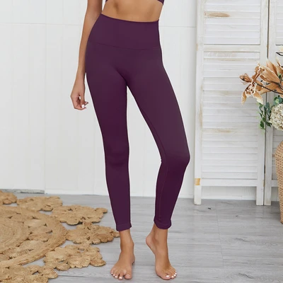 Dark Purple Pants Йога бесшовные леггинсы для детей штаны для фитнеса или йоги Высокая Талия Леггинсы для тренажерного зала, Спортивная Для женщин Фитнес спортивные брюки спортивная одежда для Для женщин тренажерный зал - Цвет: Dark Purple Pants
