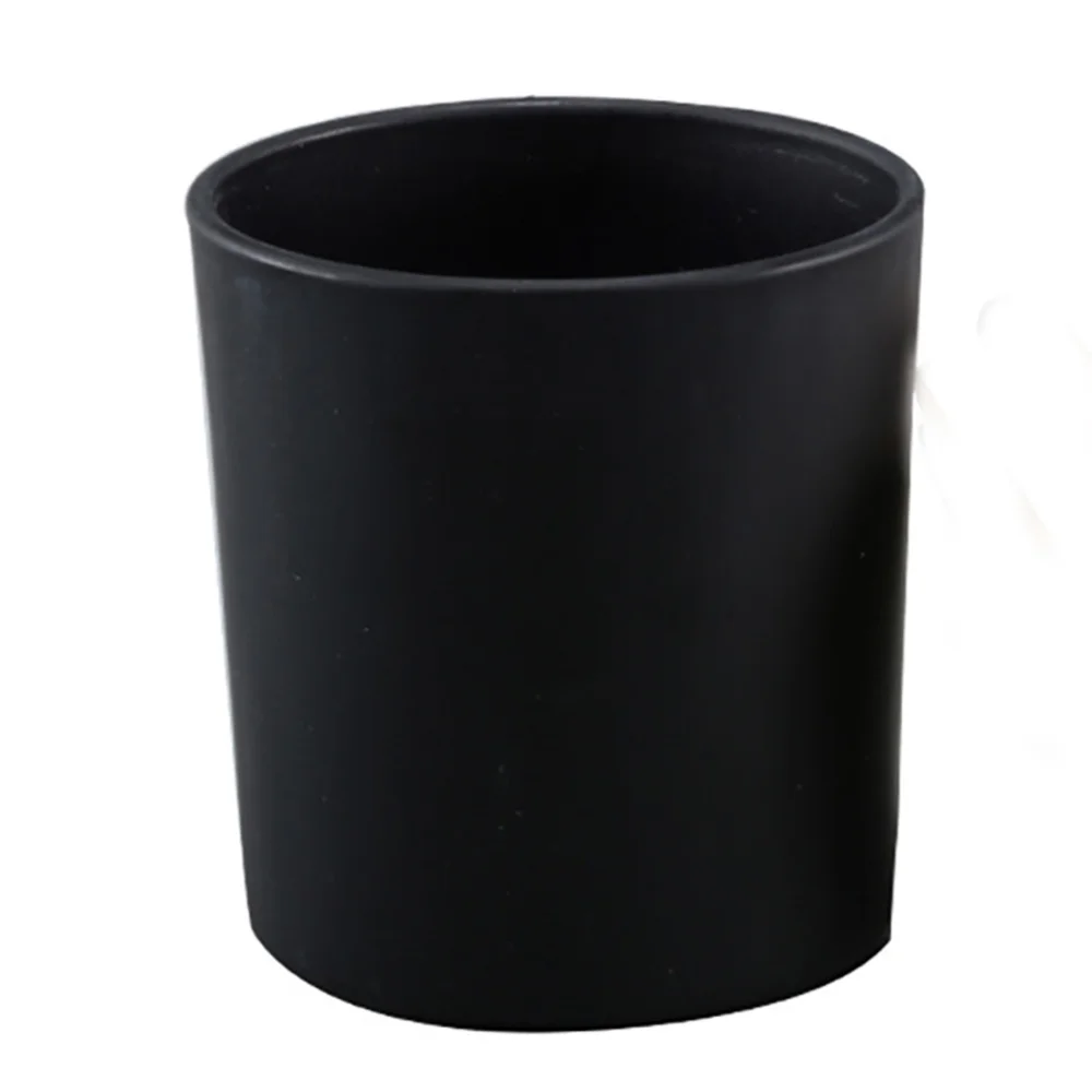 

4PCS DIY Material Scented Candle Tempered Colored Glass Candle Cup Birthday Candle Cup (Black + Brown + Blue + Orange)