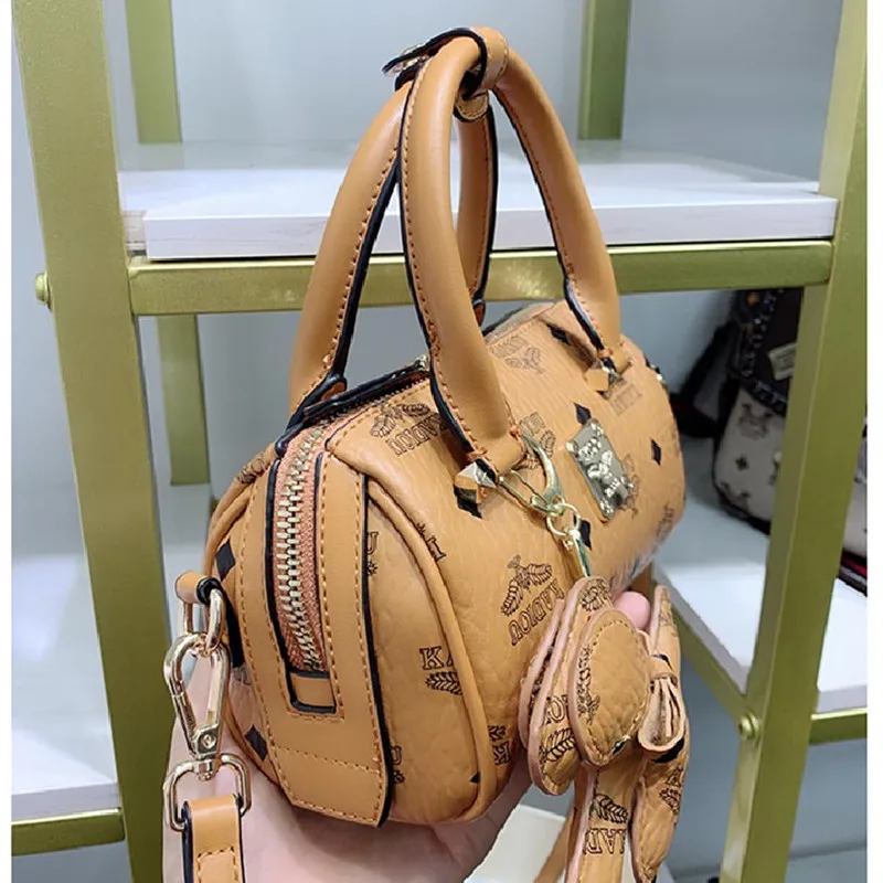 

Genuine Leather Women Bostons 2021 New Fashion Classical Printing One Shoulder Bags Ladies Famous Purses and Handbags Sac Luxe